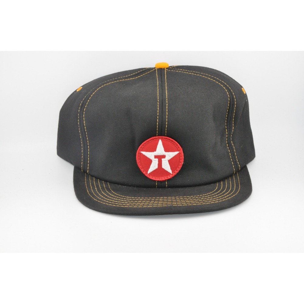 Texaco Snapback Hat OSFA Black Fair Vintage Star Logo Trucker Mesh Cap‎